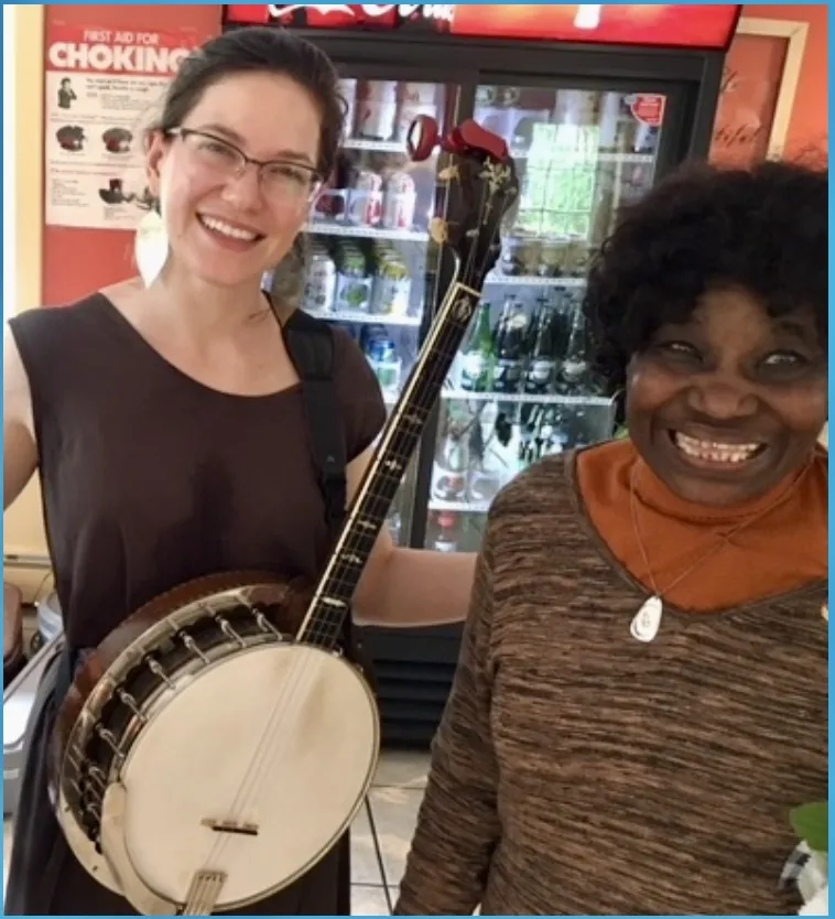 Catskill Neighbors Luncheon with a Volunteer and banjo player.
